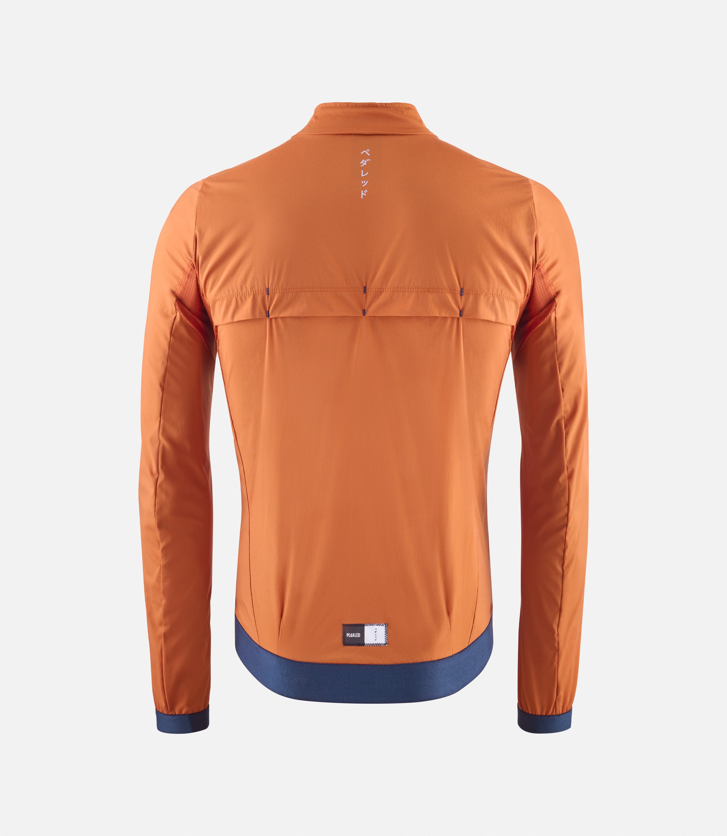 23SJKES0HPE_2_men cycling jacket windproof orange essential back pedaled