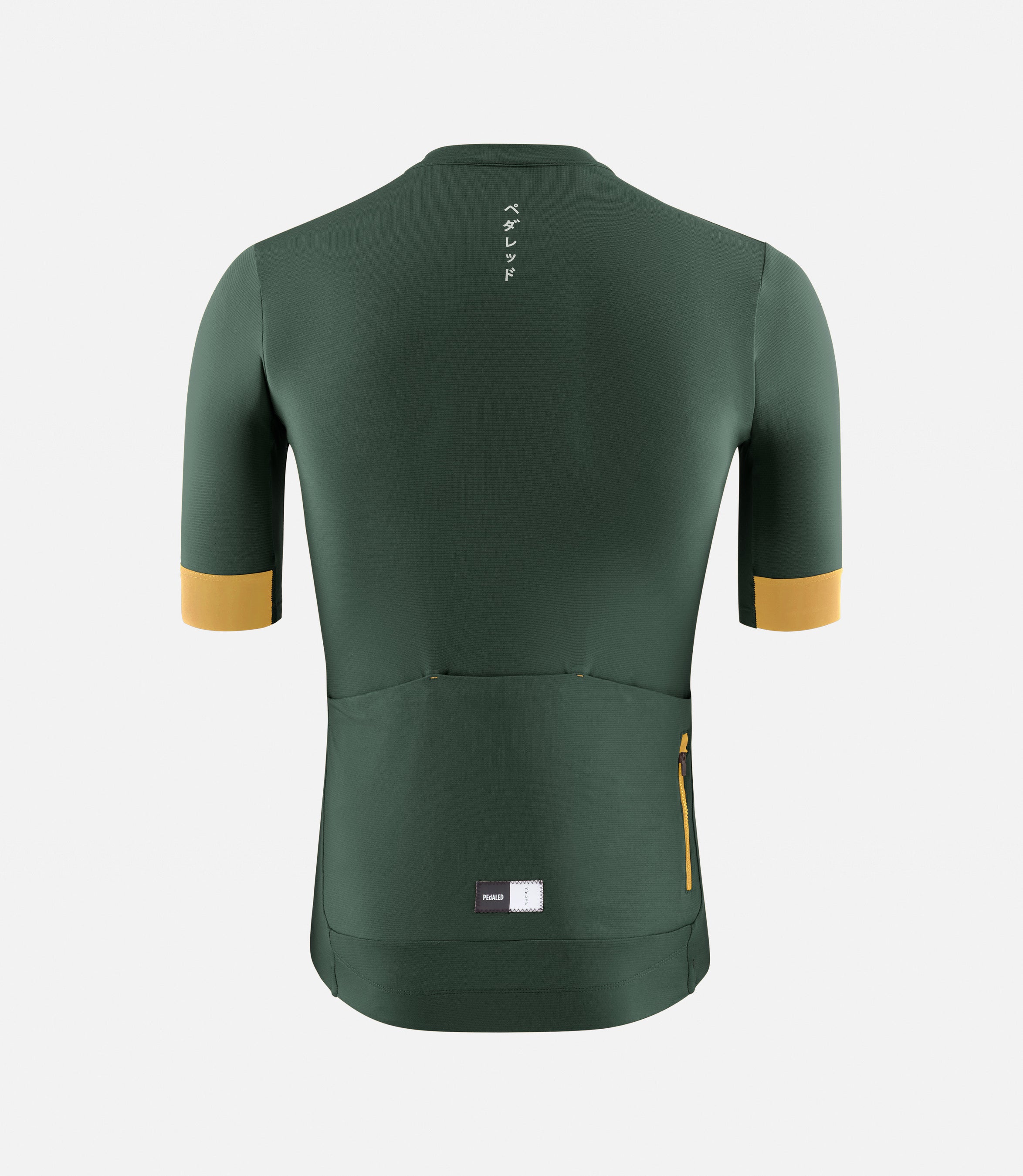 23SJSES78PE_2_men cycling jersey green essential back pedaled