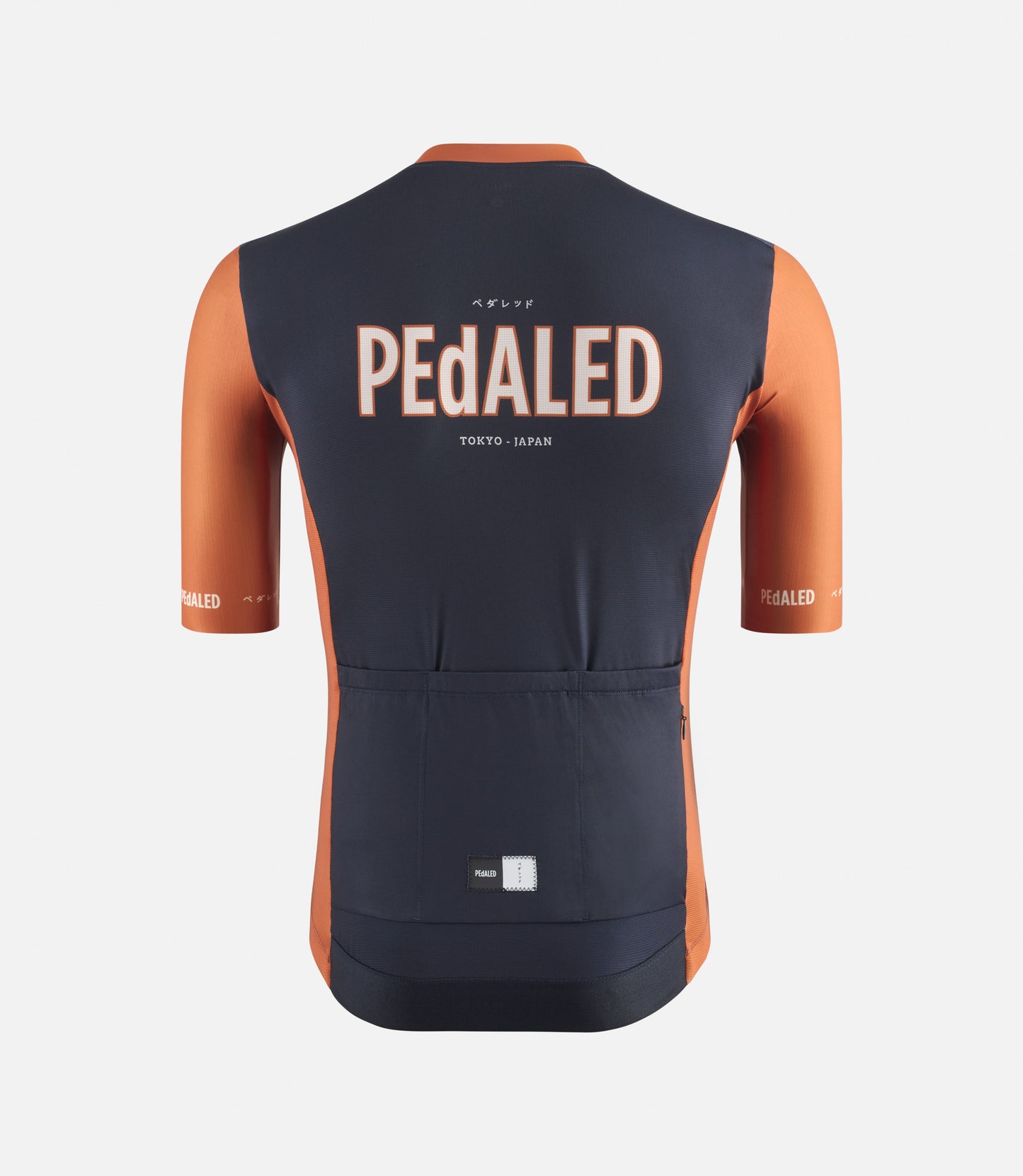 23SJSLO74PE_2_men cycling jersey navy logo back pedaled