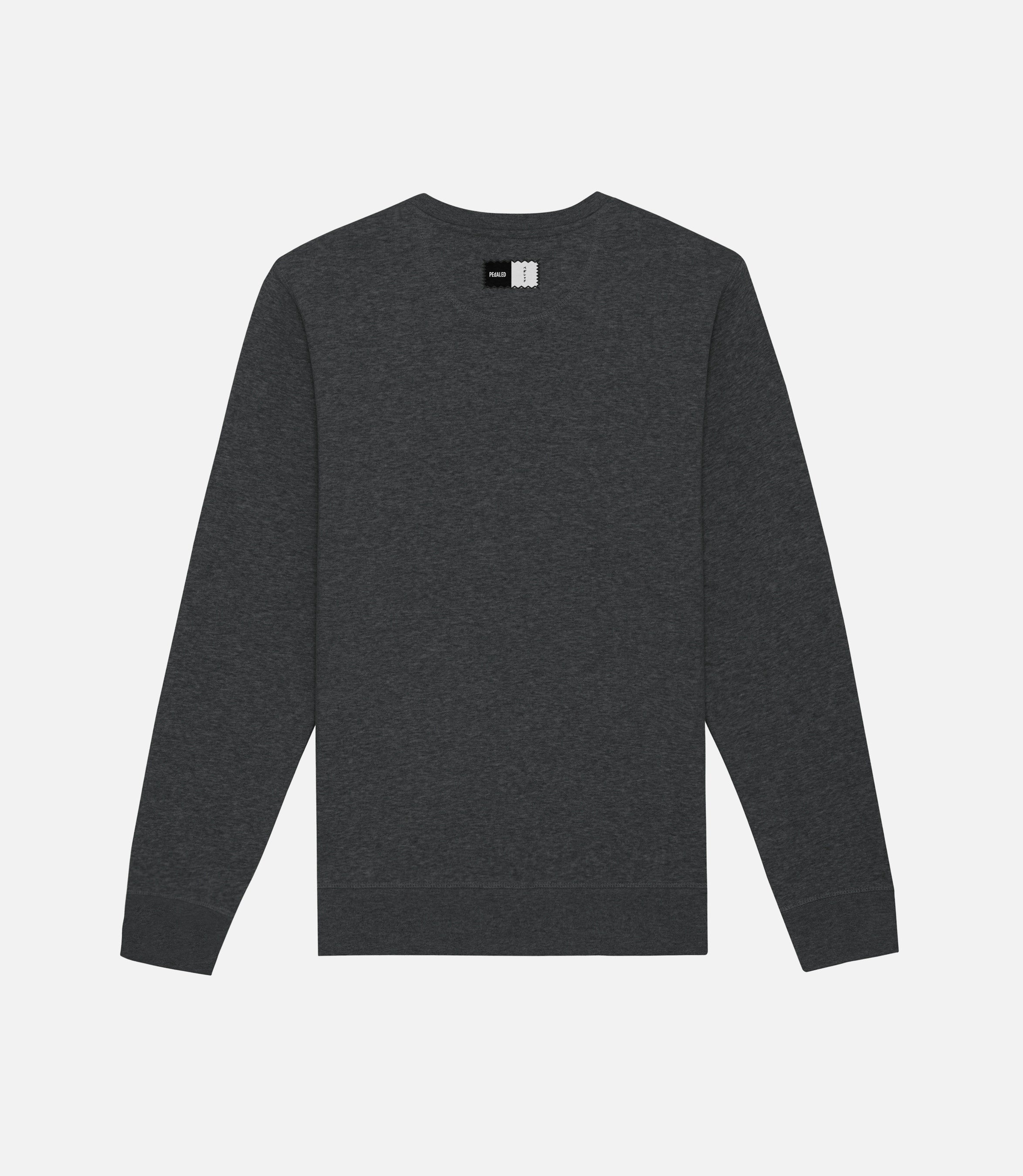 23SSWLO45PE_2_cotton sweatshirt dark grey logo back pedaled