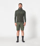 23WHJJA20PE_3_men cycling merino jersey hooded military green jary total body front pedaled