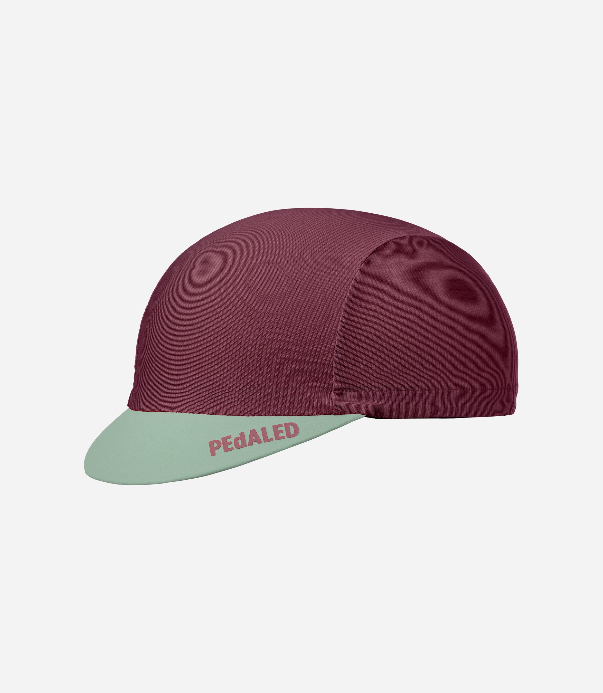 24SCAEL26PE_1_cycling cap burgundy element front pedaled