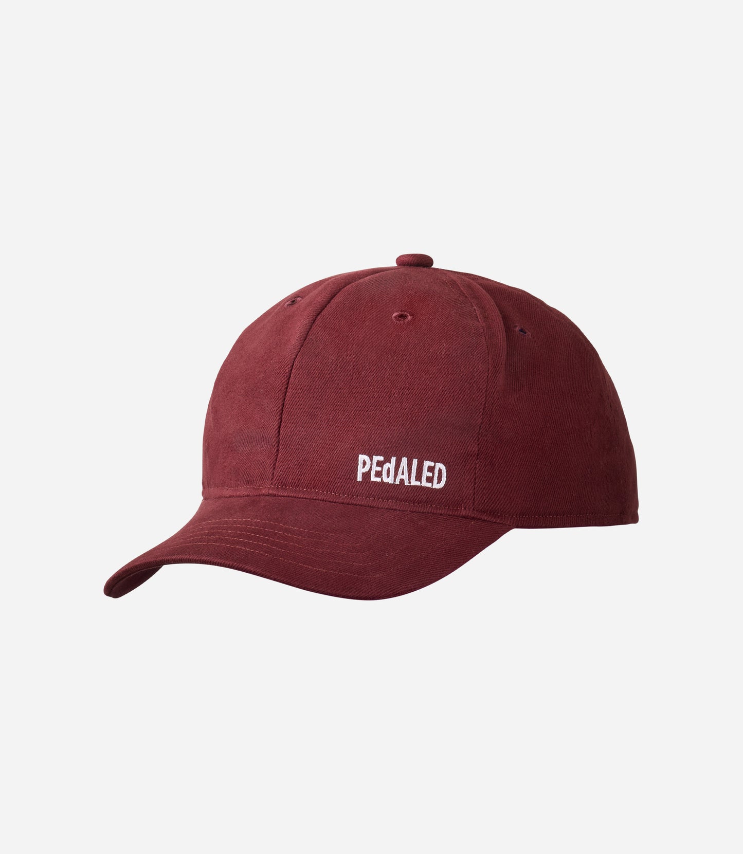 24SCALO26PE_1_cotton cap burgundy logo front pedaled