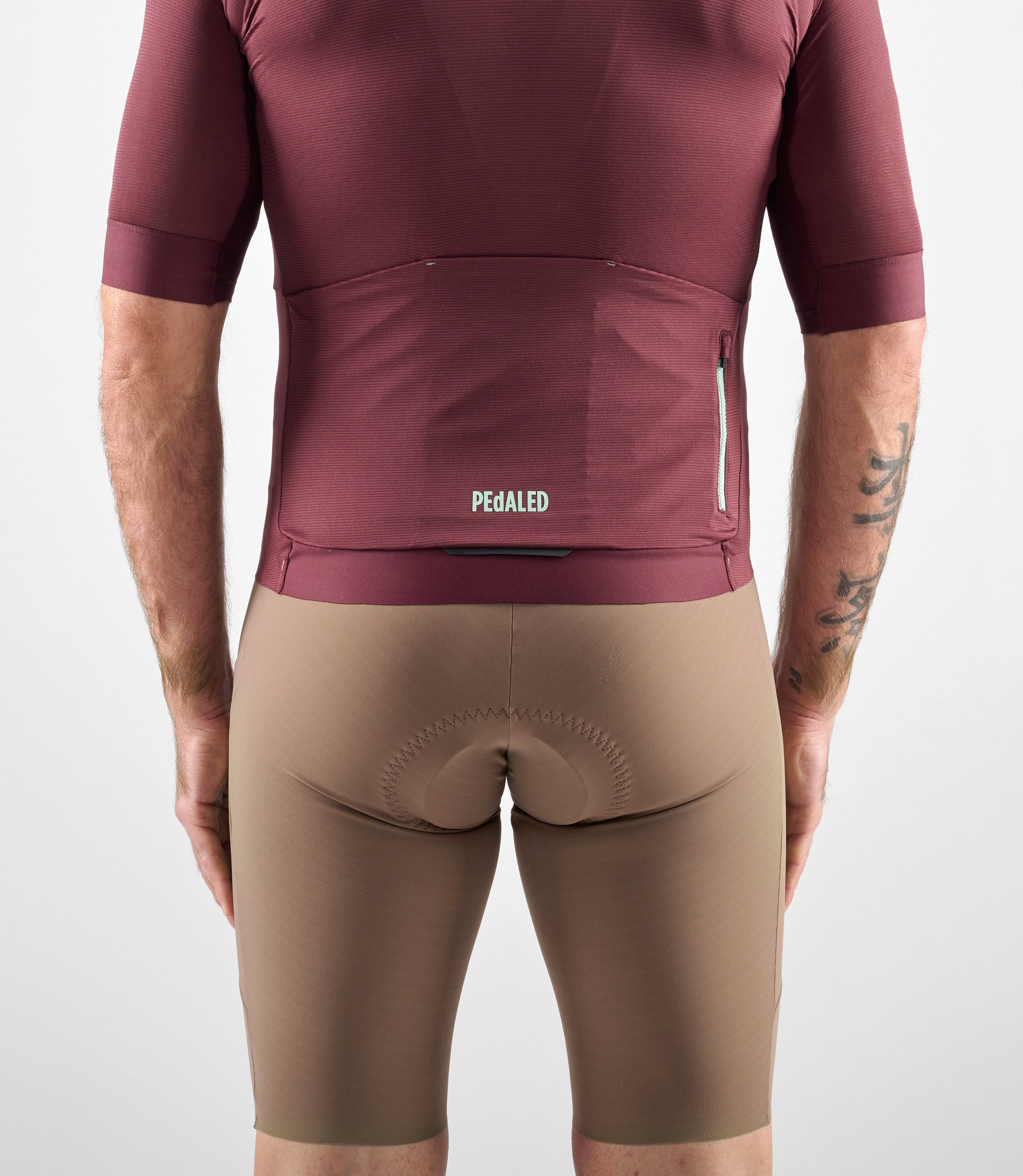 Herren Rennrad-Trikot mit kurzem Ärmel Burgunderrot