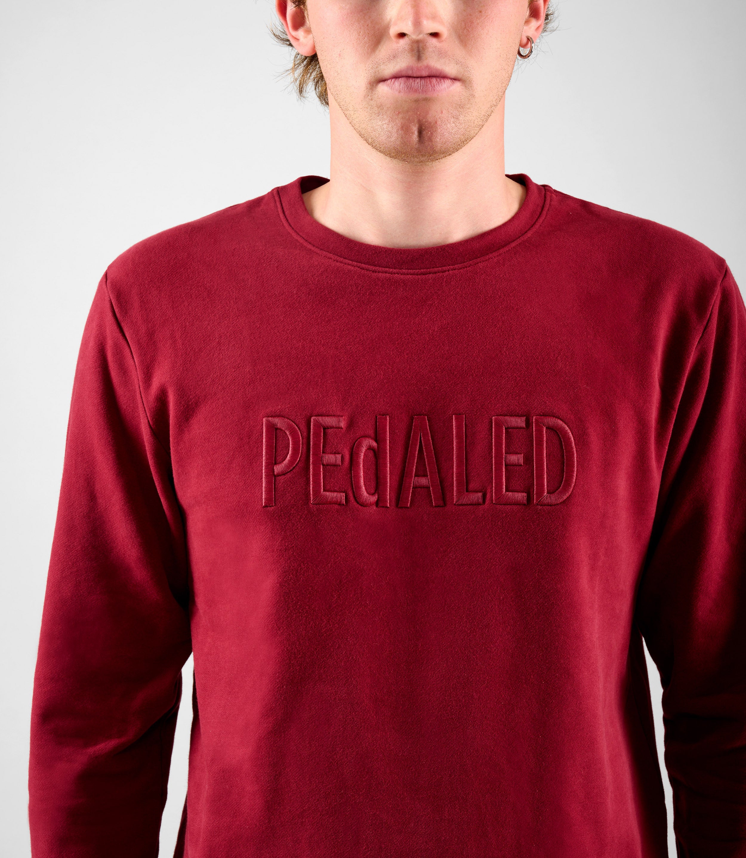 Men's Cotton Sweatshirt Logo Urban - Burgundy | PEdALED