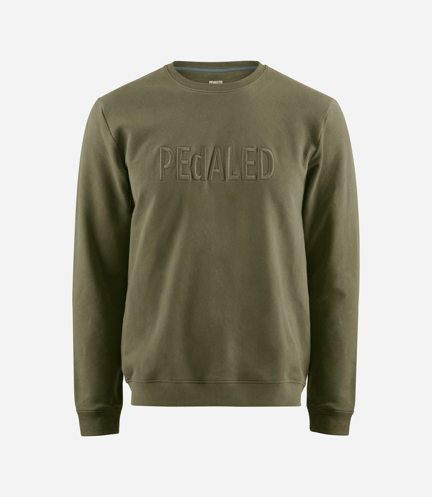 24SSWLO62PE_1_cotton sweatshirt olive green logo front pedaled