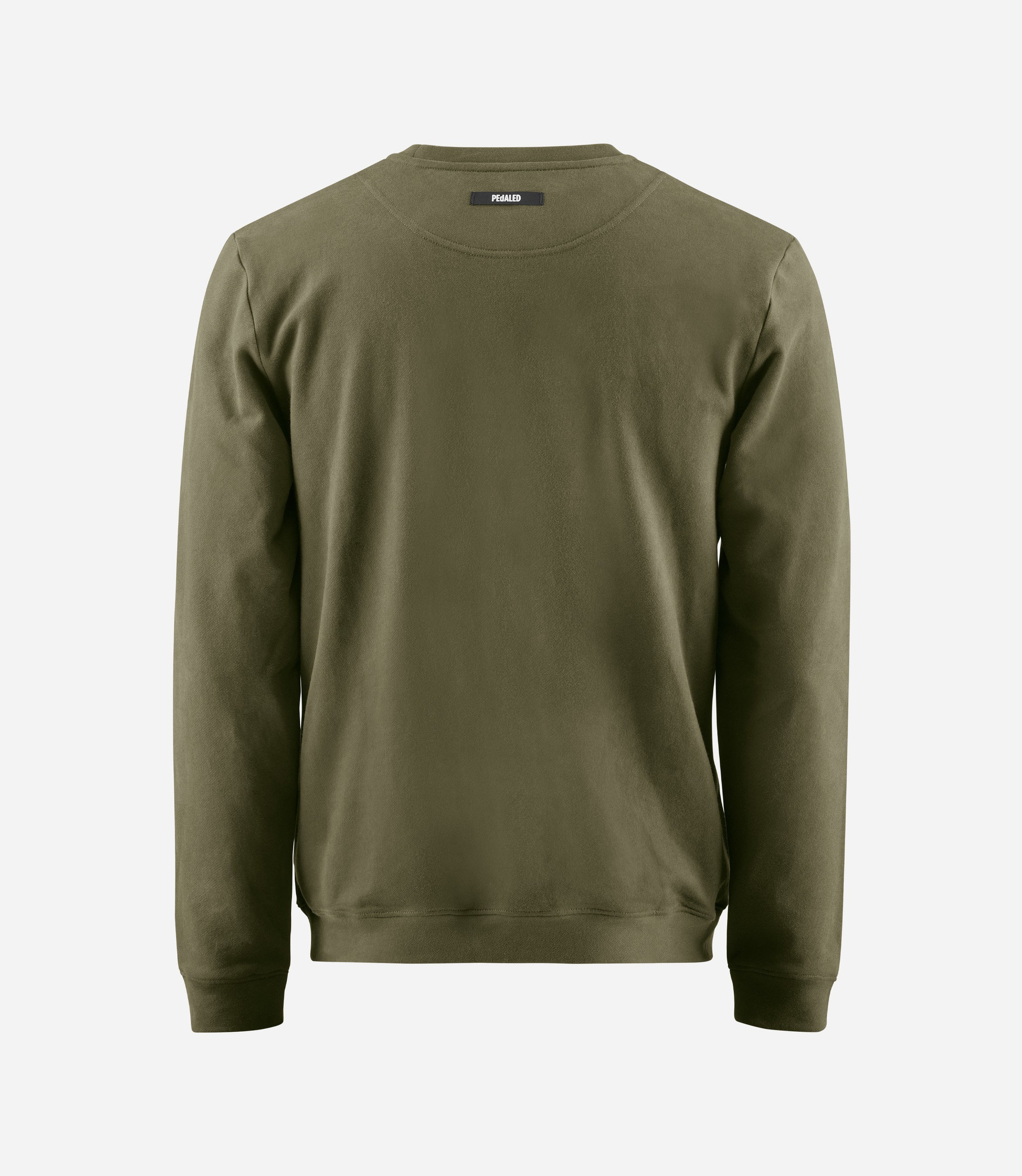 24SSWLO62PE_2_cotton sweatshirt olive green logo back pedaled