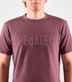 24STSLO26PE_5_cotton tshirt burgundy logo front studio pedaled