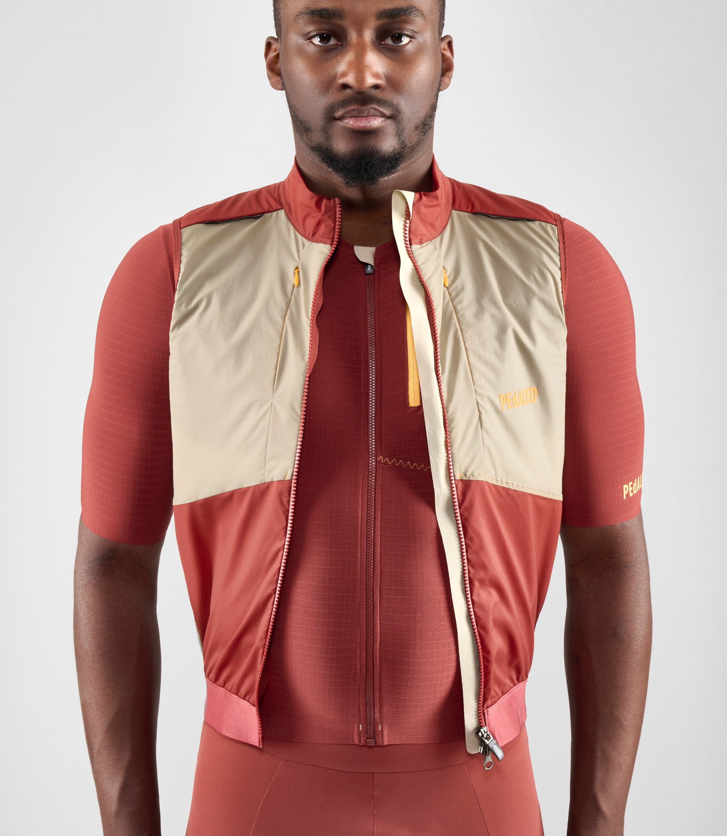 Summer Cycling Vest Alpha Beige for Men | PEdALED