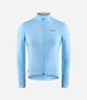 24WAJEL08PE_1_men cycling insulated jacket light blue polartec element front pedaled