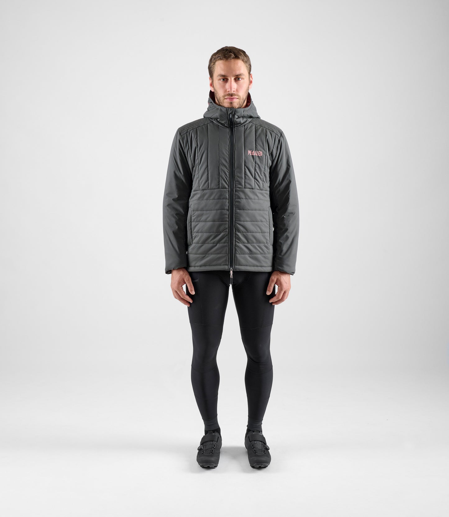 Men's Winter Cycling Hooded Insulated Jacket Black