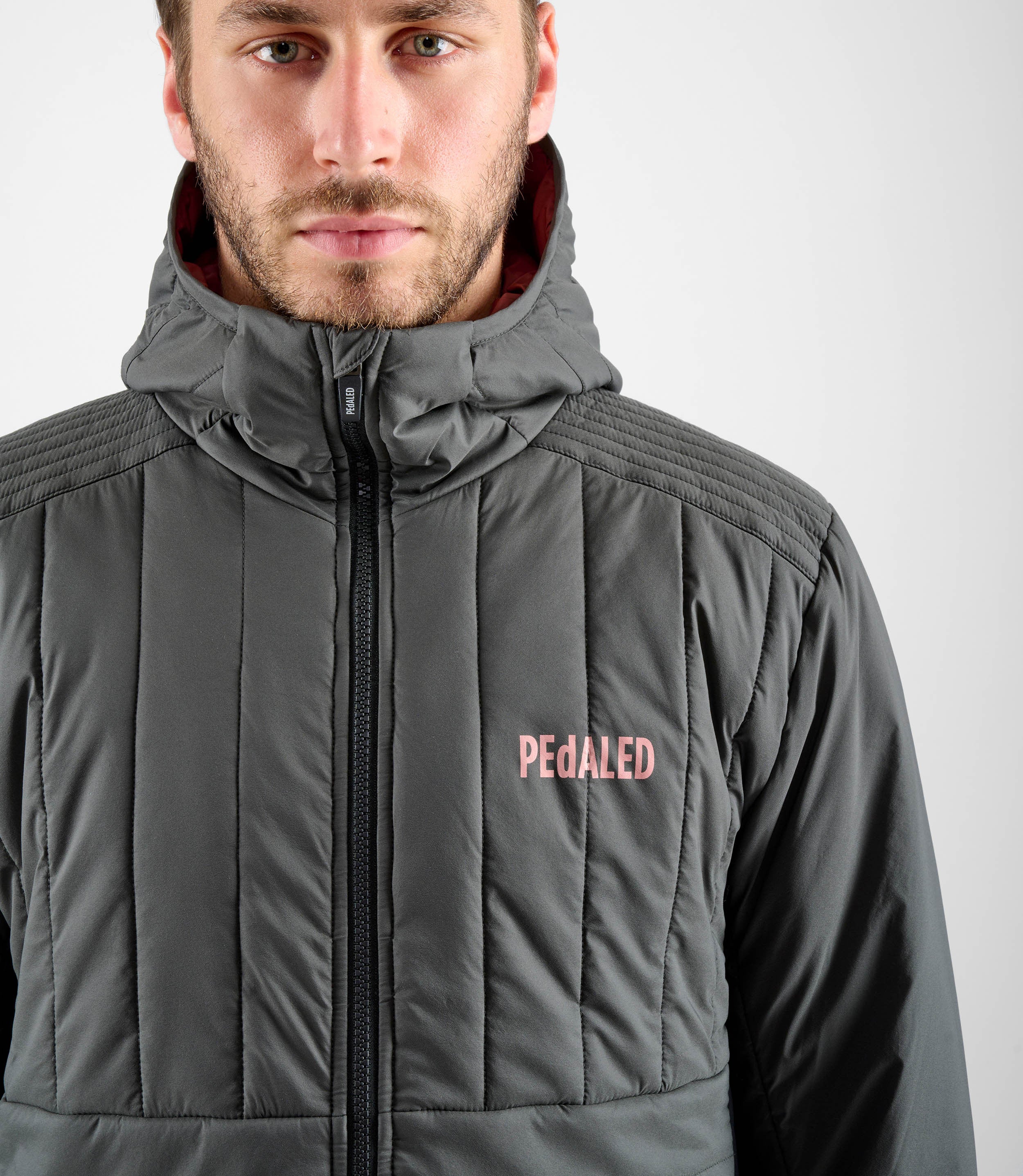 Men's Winter Cycling Hooded Insulated Jacket Black | PEdALED