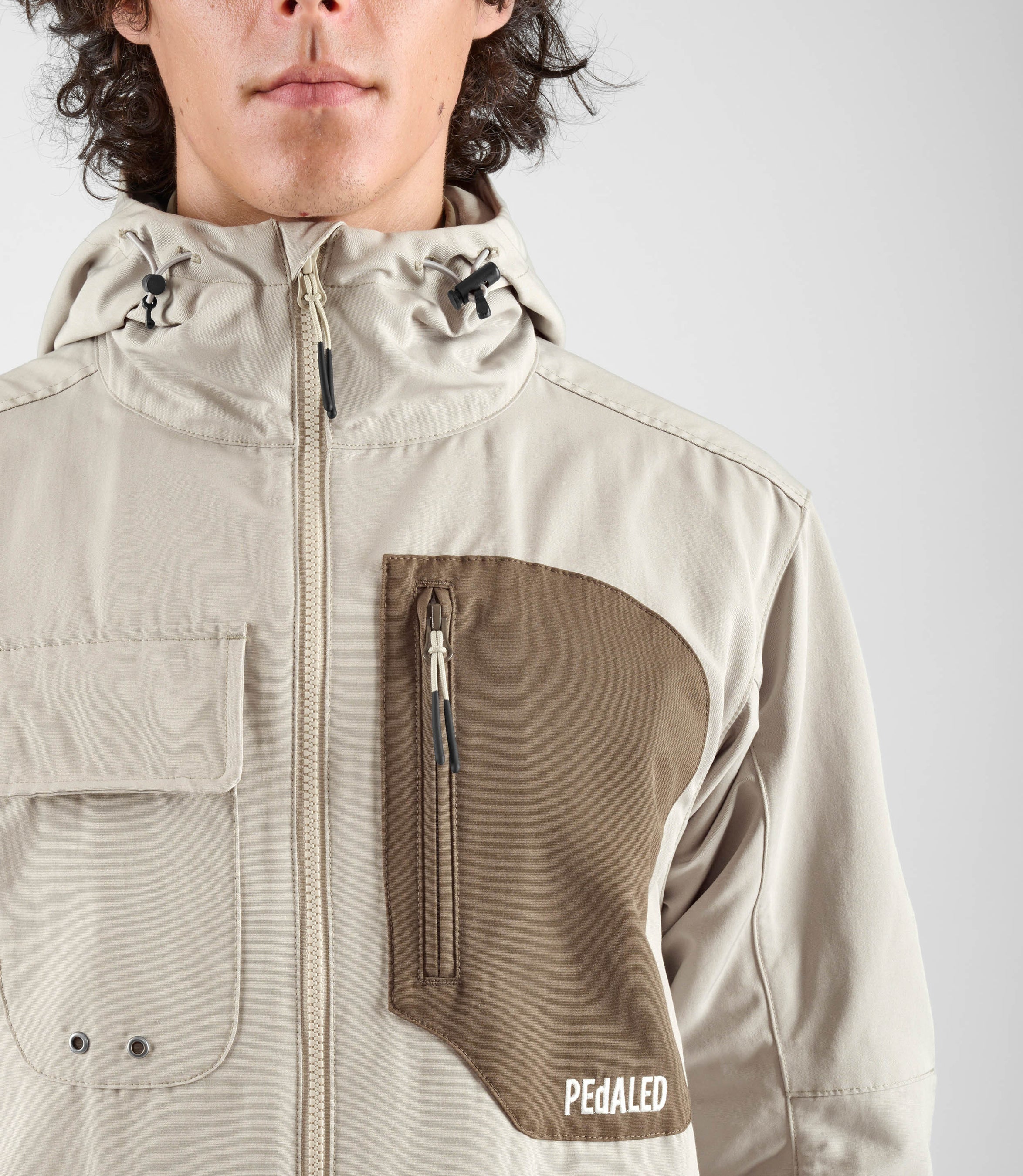 Men's Adventure Hooded Cycling Jacket - Light Grey