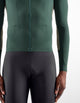 24WJSEL11PE_7_men cycling jersey long sleeve green element front zip pedaled