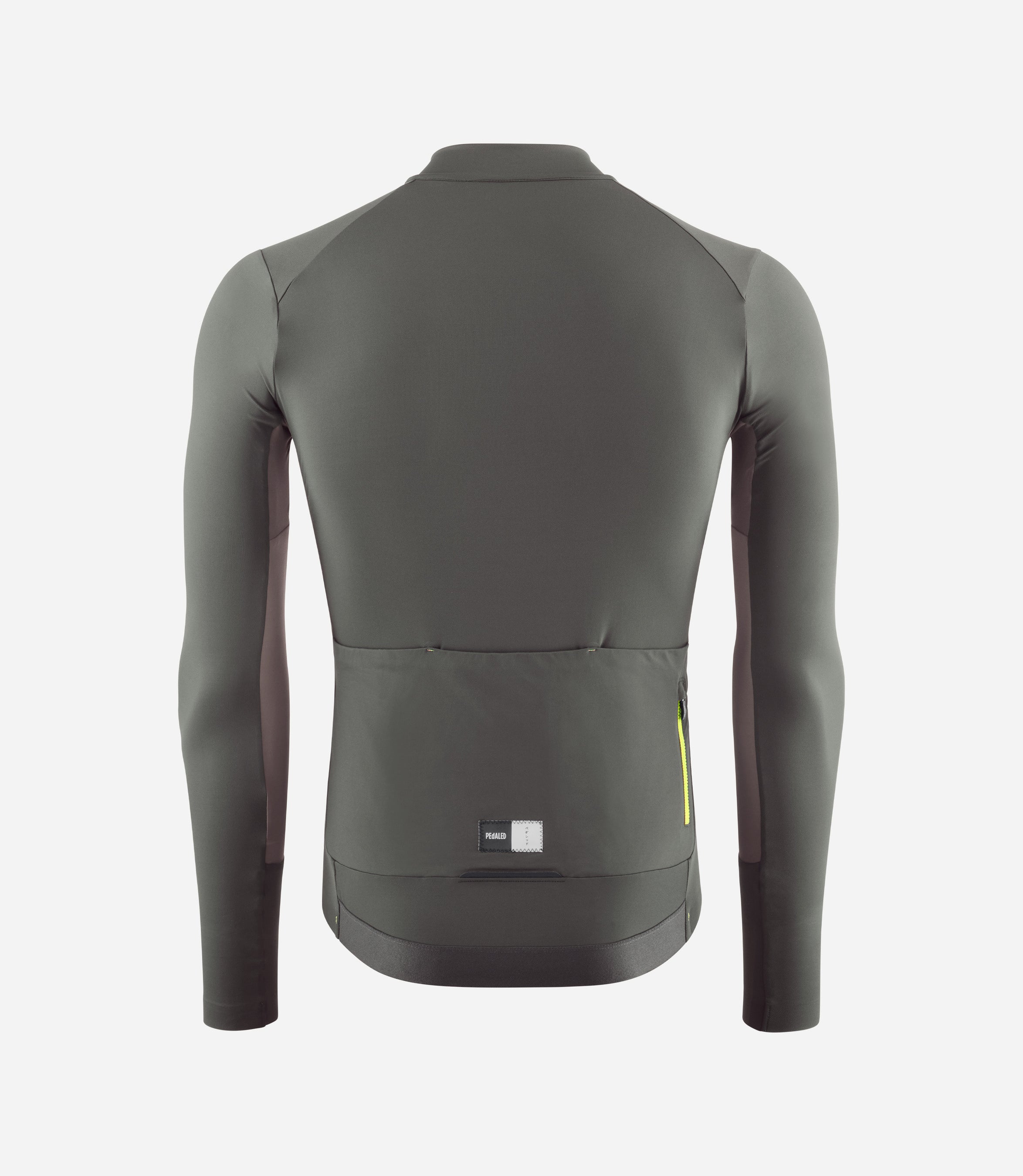 24WJSEL45PE_2_men cycling long sleeve jersey dark grey element back pedaled