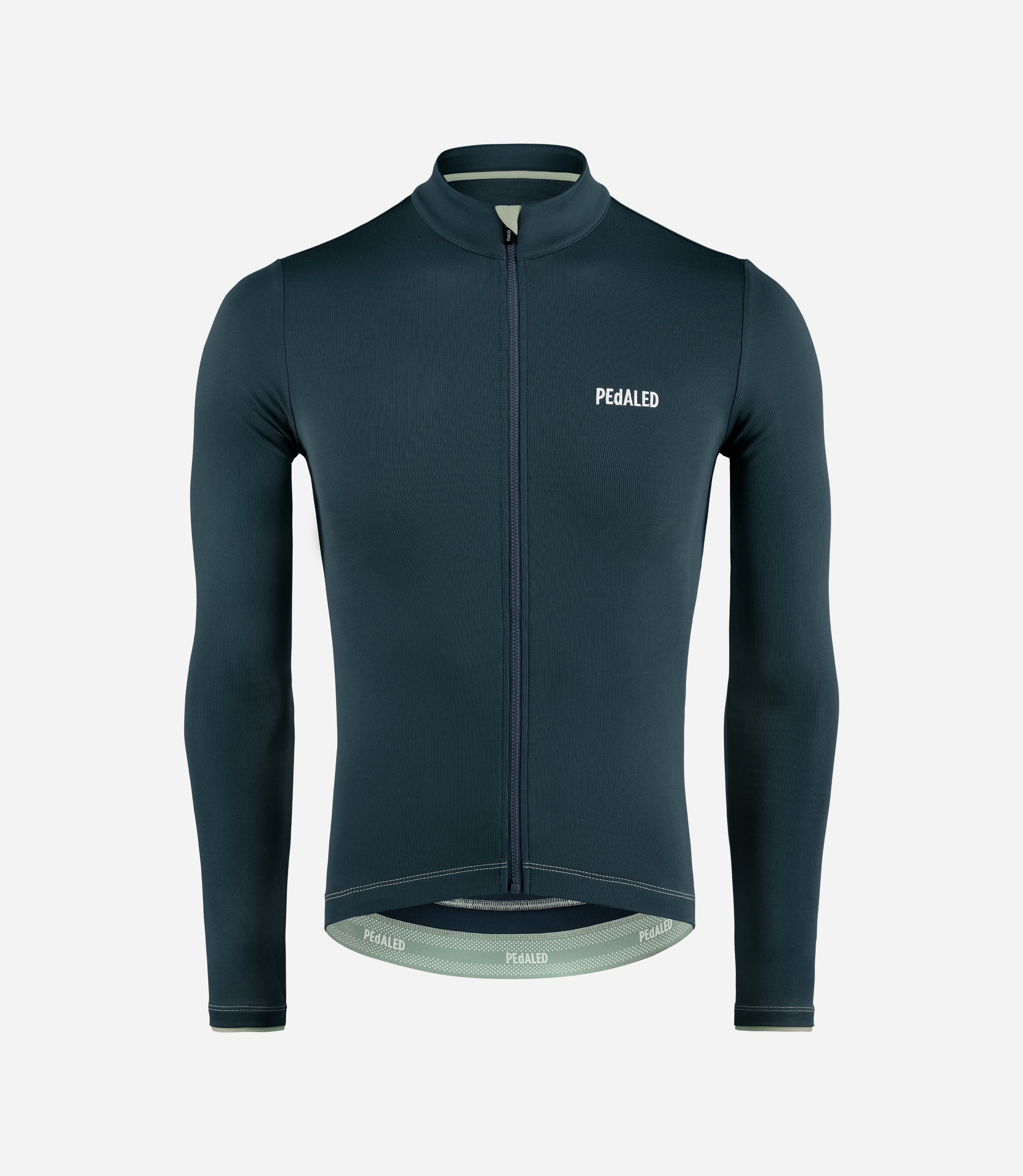 Merino Cycling Long Sleeve Jersey Navy for Men PEdALED