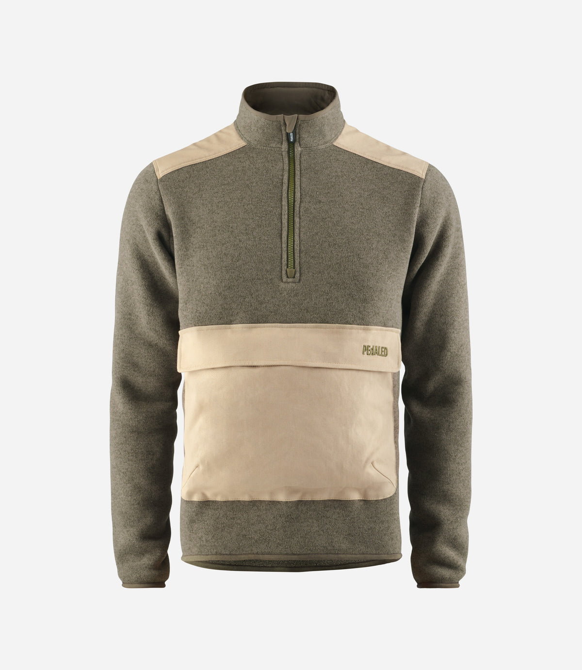 24WPUUR11PE_1_men cycling anorak dark green urban front pedaled