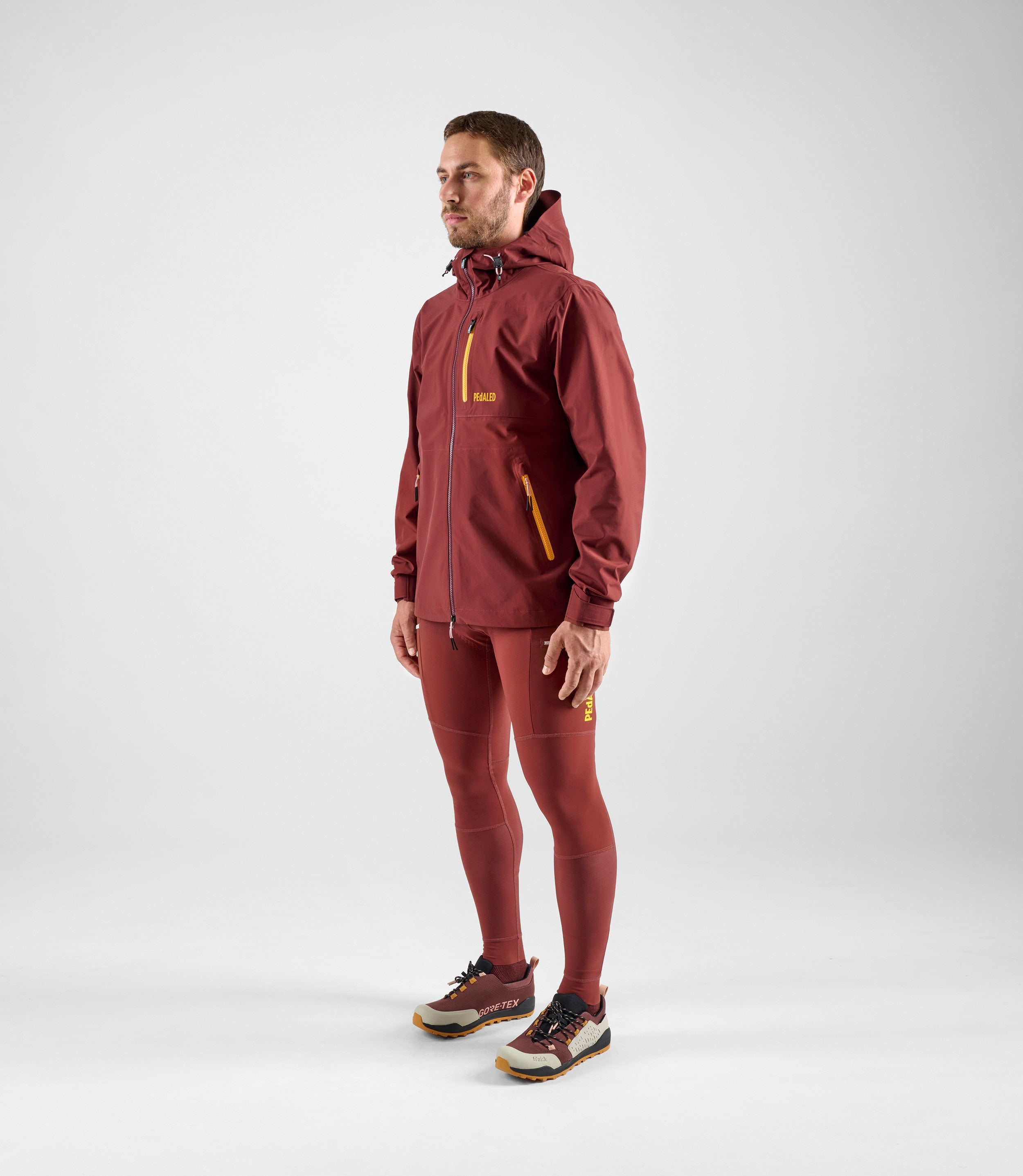 PEdALED ODYSSEY SHELL JACKET（DARK RED） Winter Waterproof Hooded Cycling Jacket - Dark Red | PEdALED