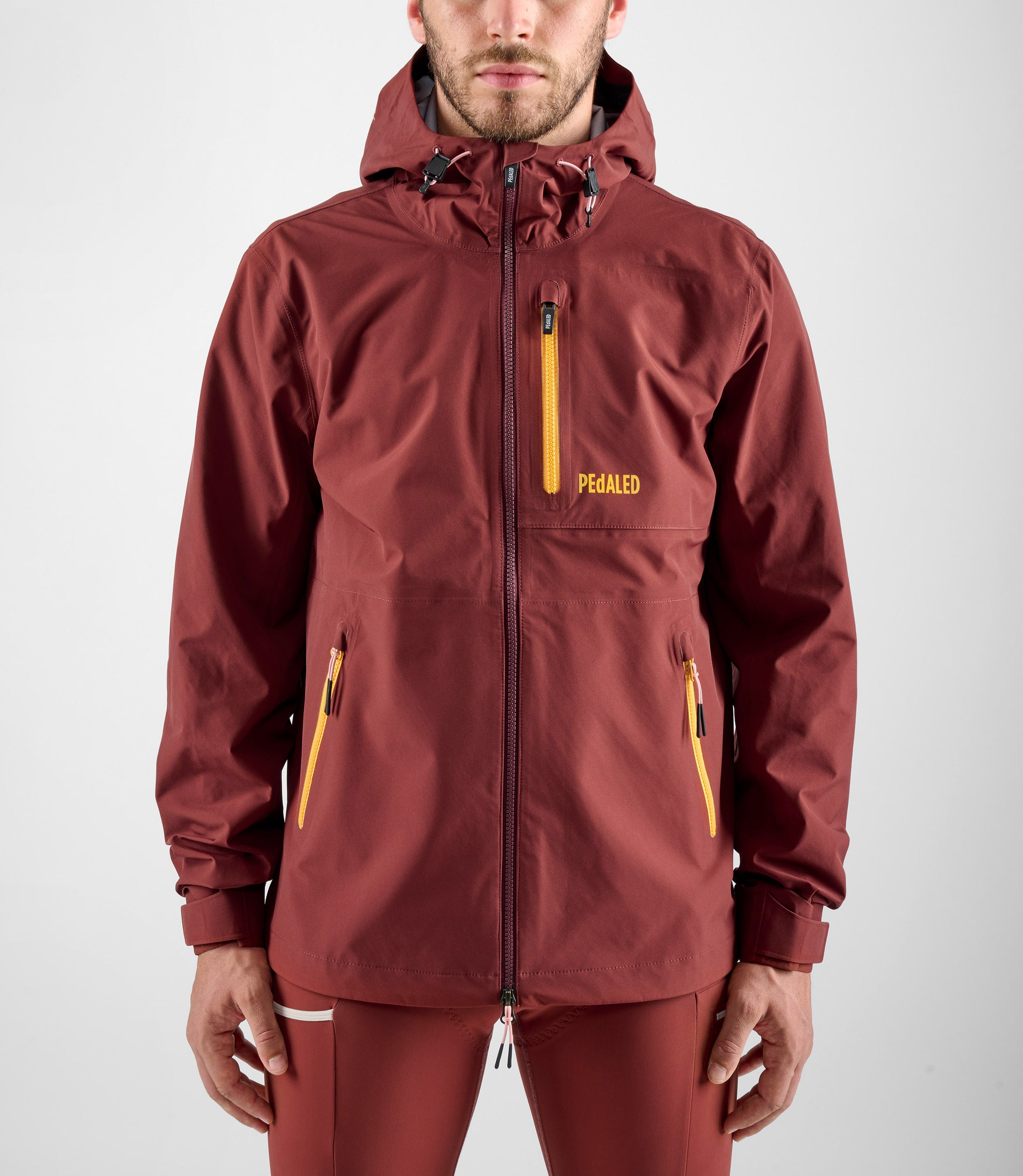 pedaled jacket Winter Waterproof Hooded Cycling Jacket - Dark Red