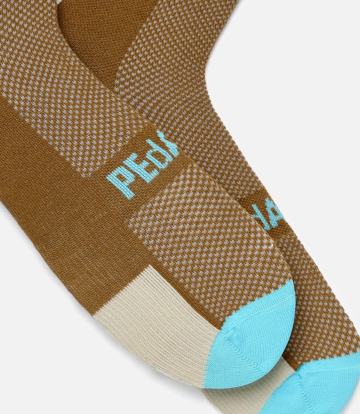 24WSSEL14PE_2_cycling socks brown element detail pedaled
