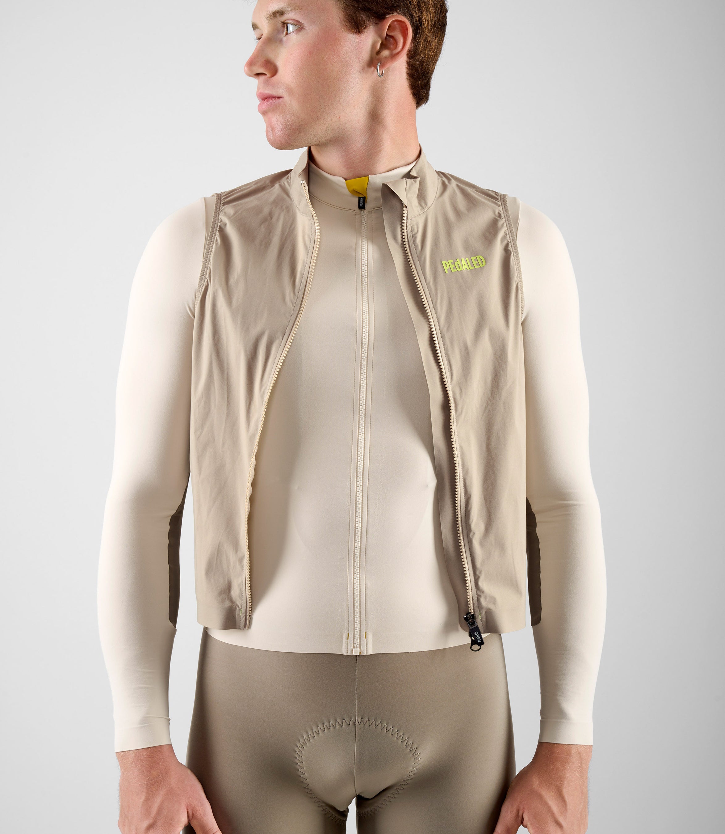 pedaled vest Waterproof Winter Vest Off White for Men