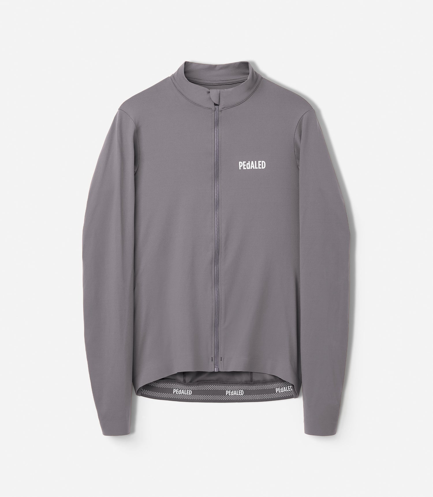 25WJSEL02PE_1_men cycling long sleeve jersey grey element front pedaled