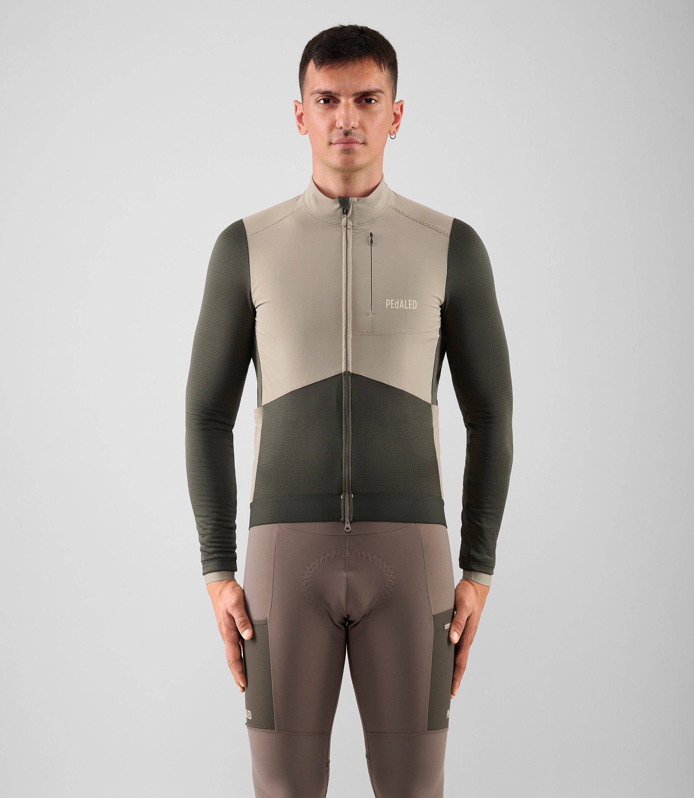 pedaled merino Men's Grey Windblock Merino Jersey | Odyssey
