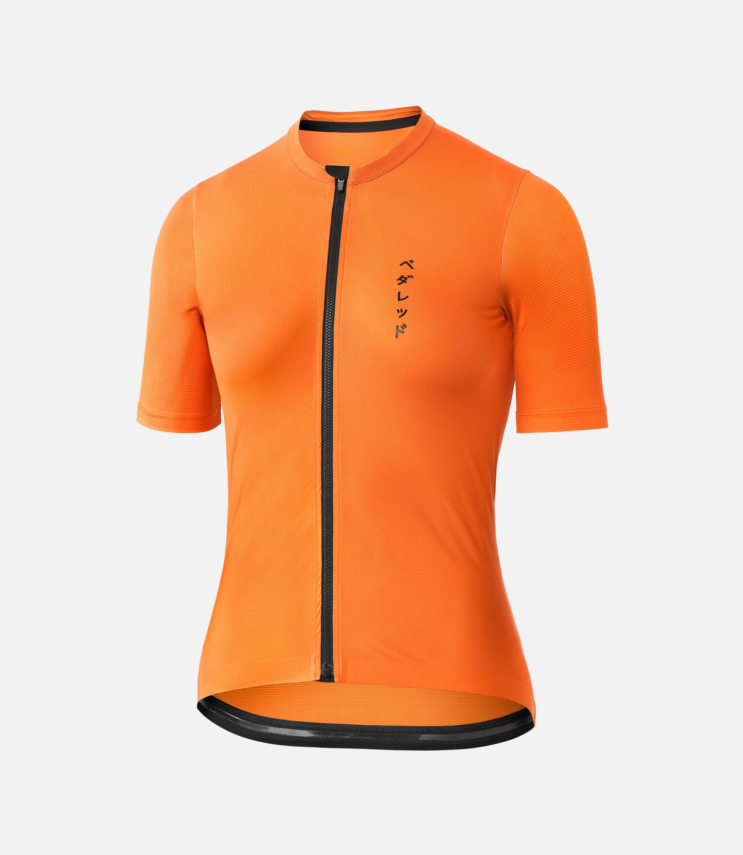 W1SJSMI12PE_1_women cycling jersey orange front mirai pedaled 1