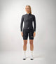 W3SJKES00PE_3_women cycling windproof jacket black essential total body front pedaled