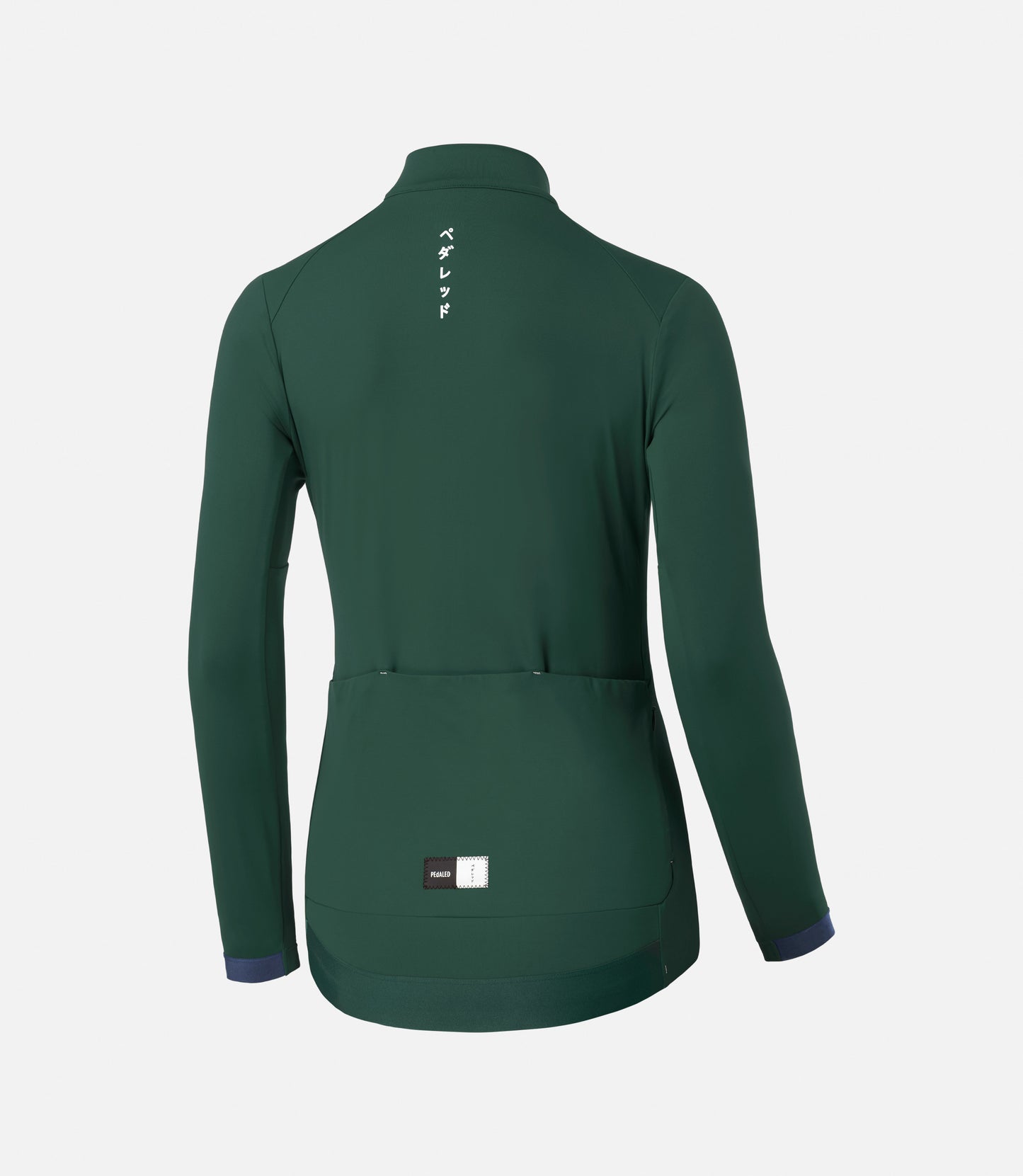 W3WJSEE78PE_2_women cycling long sleeve jersey green essential back pedaled