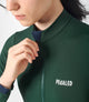W3WJSEE78PE_6_women cycling jersey long sleeve green essential front zip pedaled