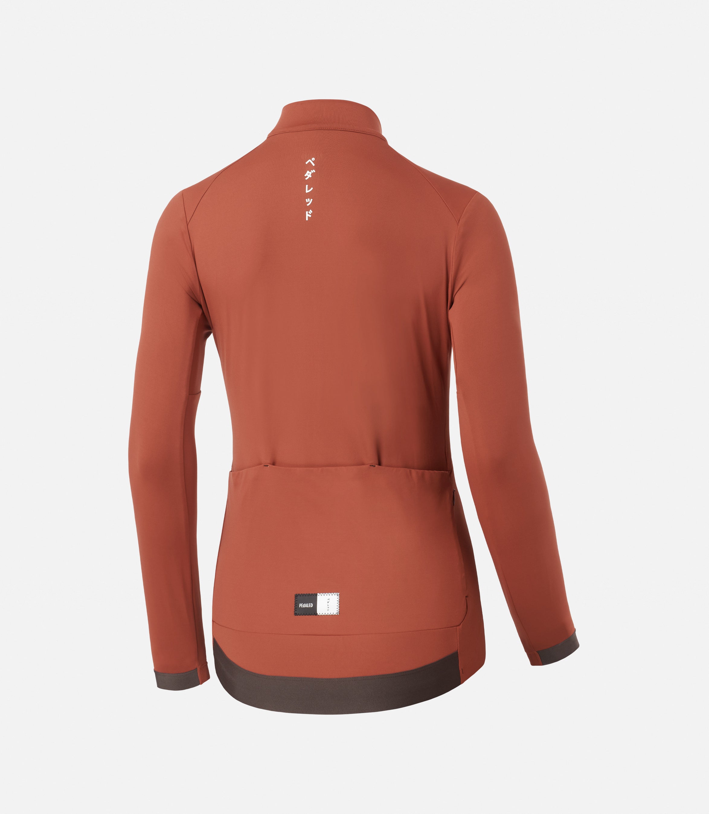 W3WJSEE79PE_2_women cycling long sleeve jersey red essential back pedaled