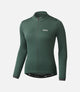 W3WMJEM0APE_1_women cycling merino long sleeve jersey green essential front pedaled