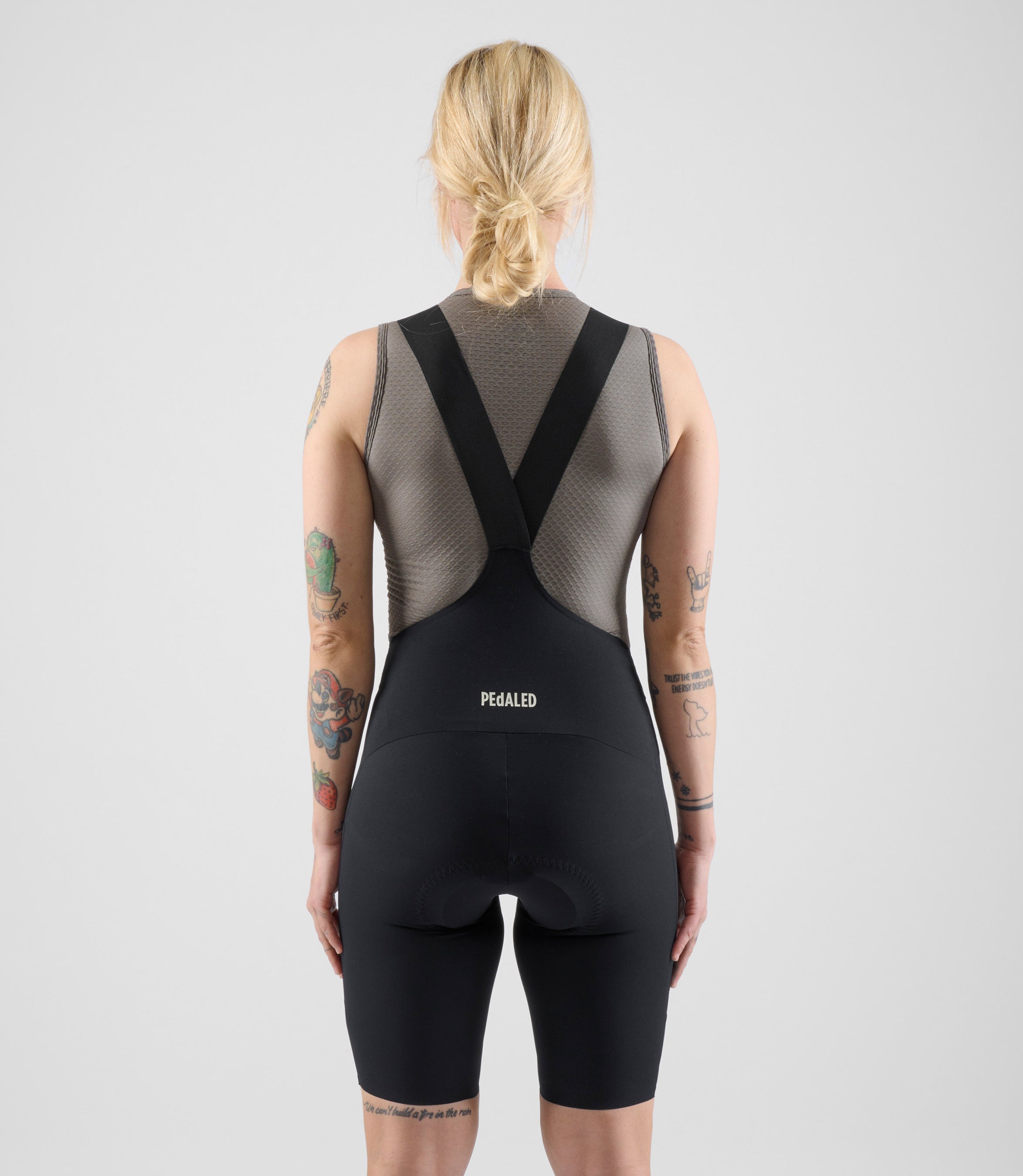 Sommer-Rennrad-Trägerhose Schwarz für Damen