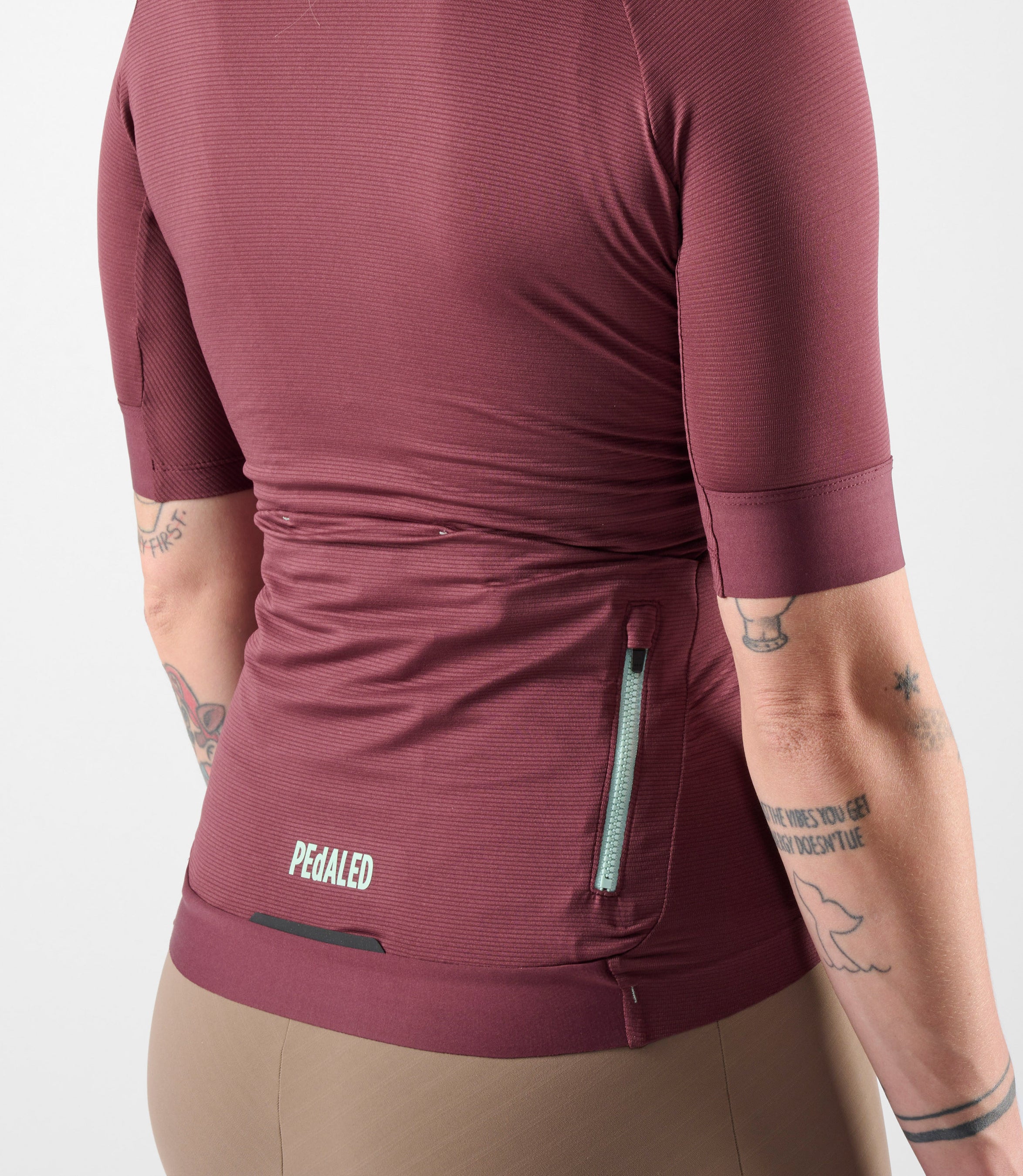 Damen Rennrad-Trikot mit kurzem Ärmel Burgunderrot