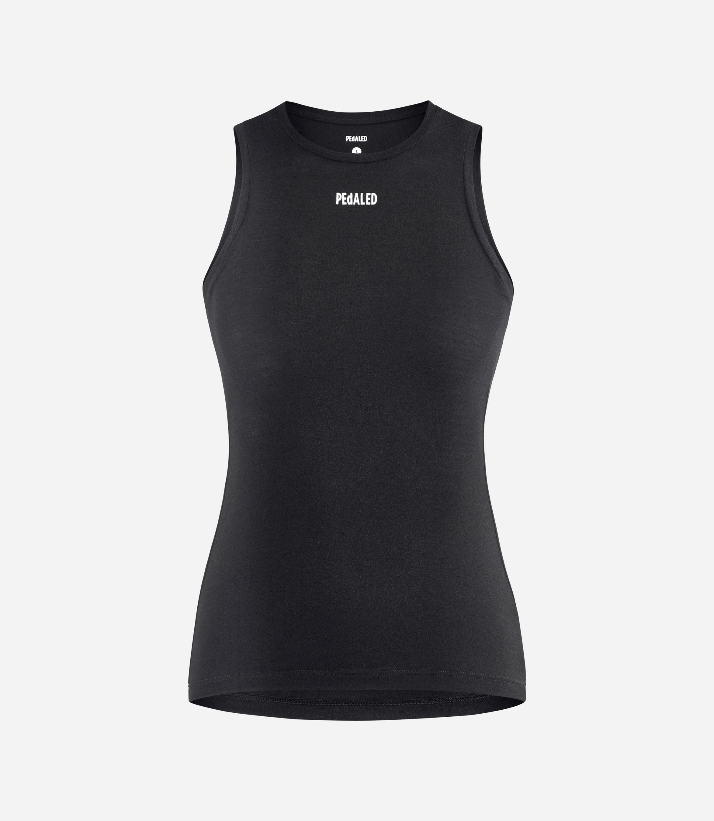 Women's Merino Sleeveless Cycling Base Layer Black PEdALED