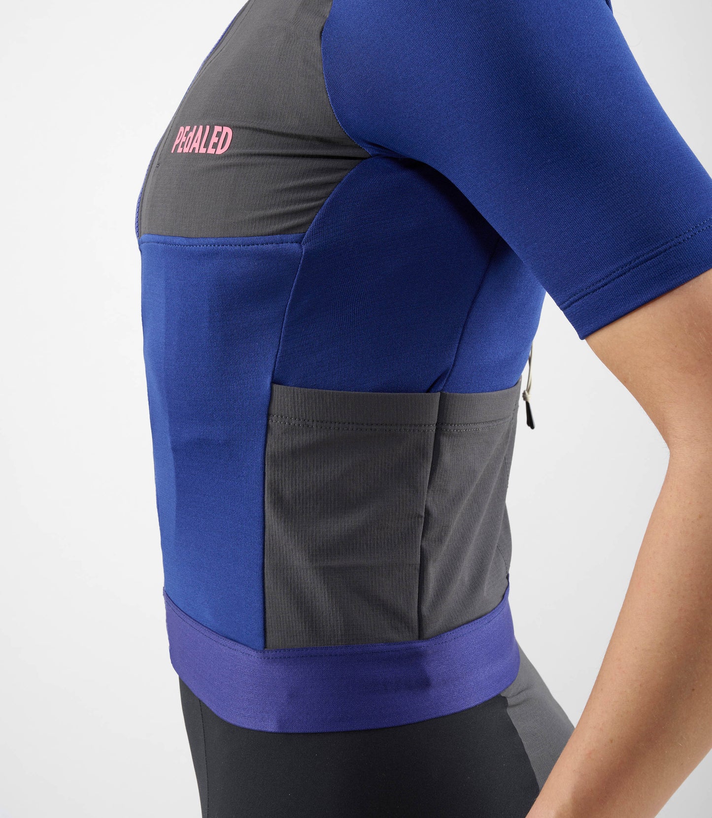pedaled merino jersey Merino Short Sleeve Cycling Jersey Blue for Women