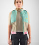 W4SVEOD37PE_8_women cycling insulated vest light green odyssey front open pedaled