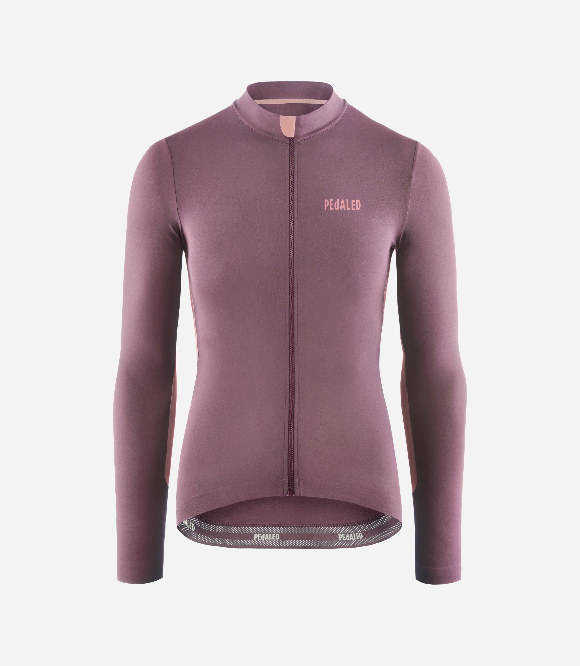 W4WJSEL10PE_1_women cycling long sleeve jersey purple element front pedaled