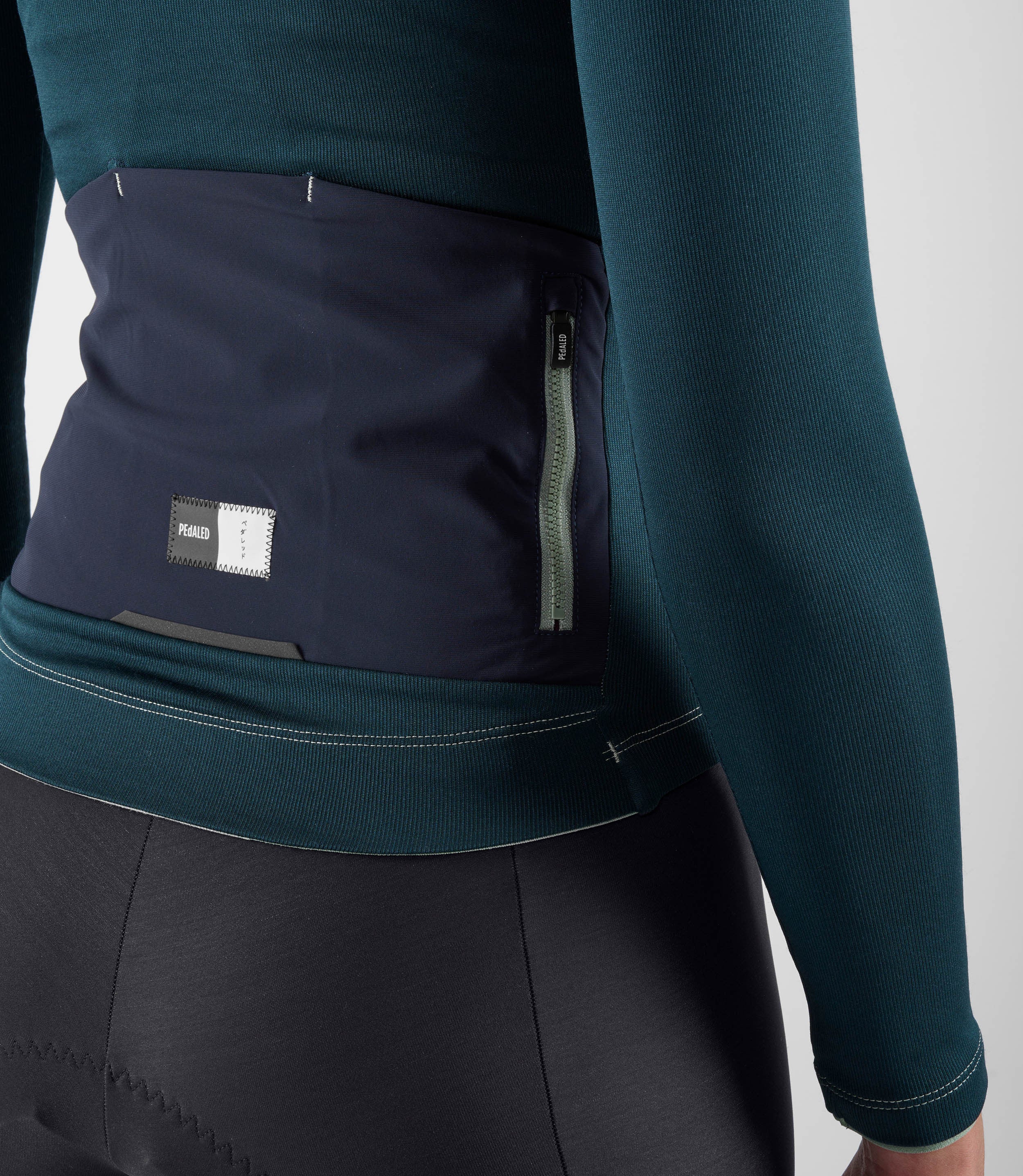 Merino Cycling Long Sleeve Jersey Navy for Women | PEdALED