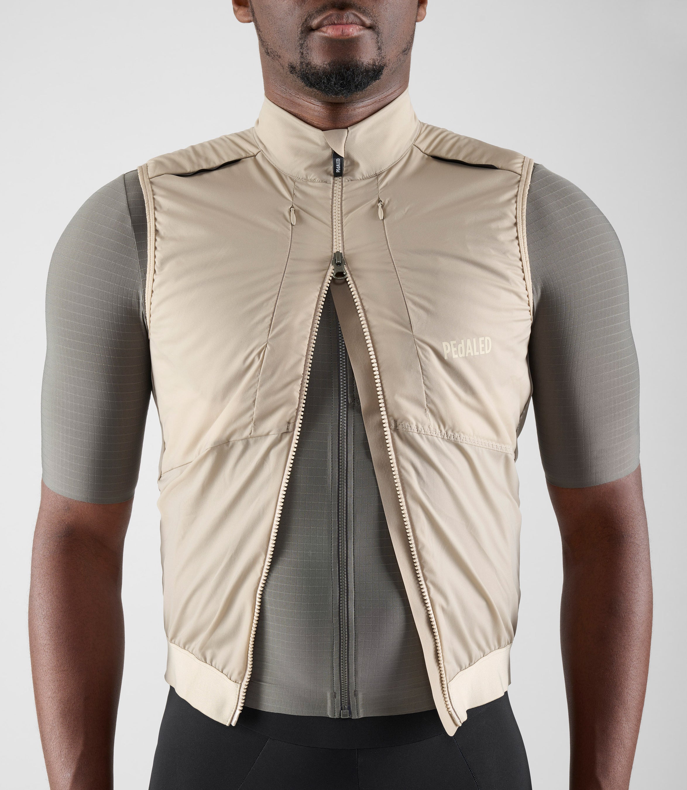 fahrradweste mit taschen Herren Beige Isolierte Fahrradweste | Odyssey