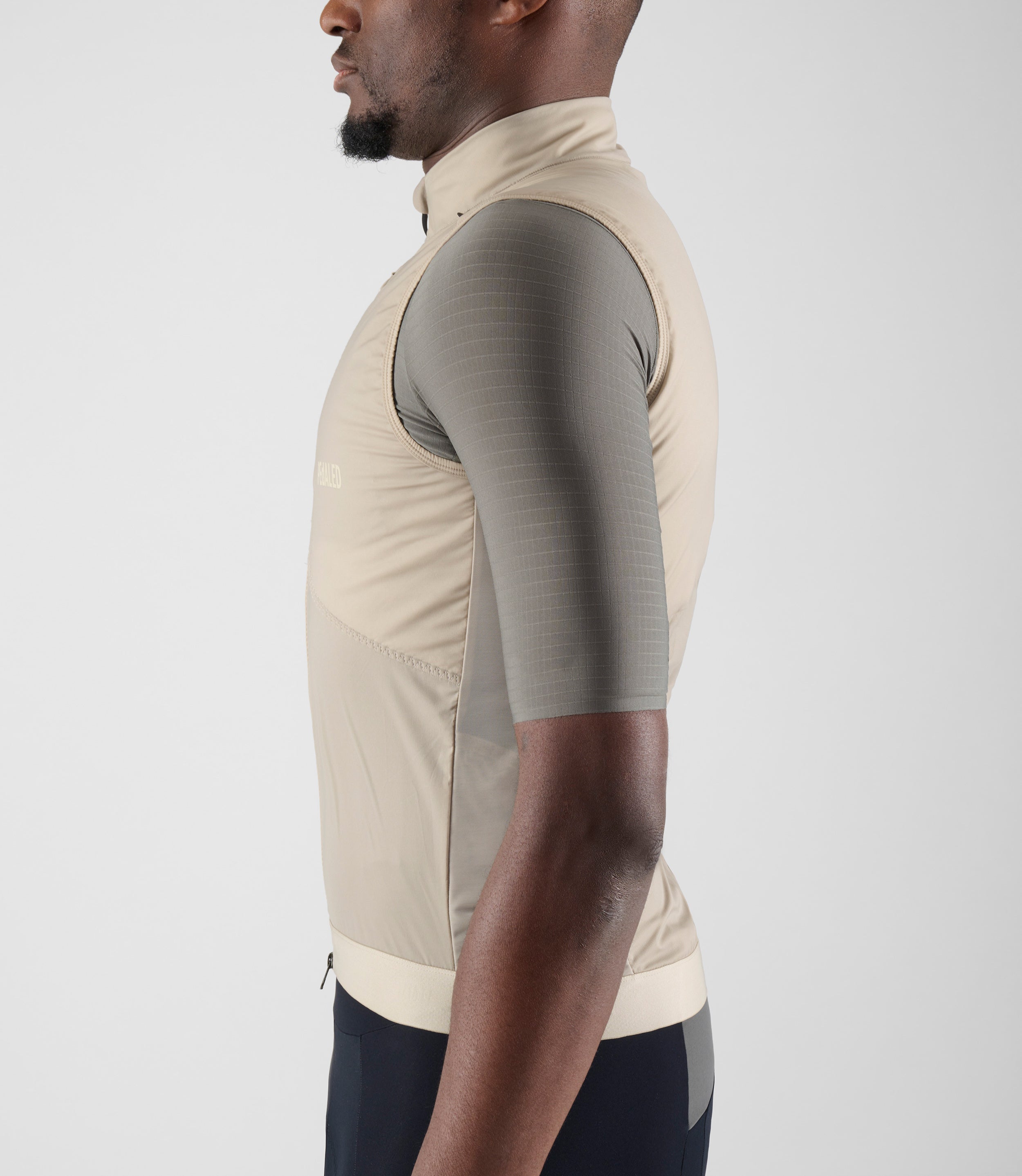Men's Beige Insulated Cycling Vest | Odyssey | PEdALED