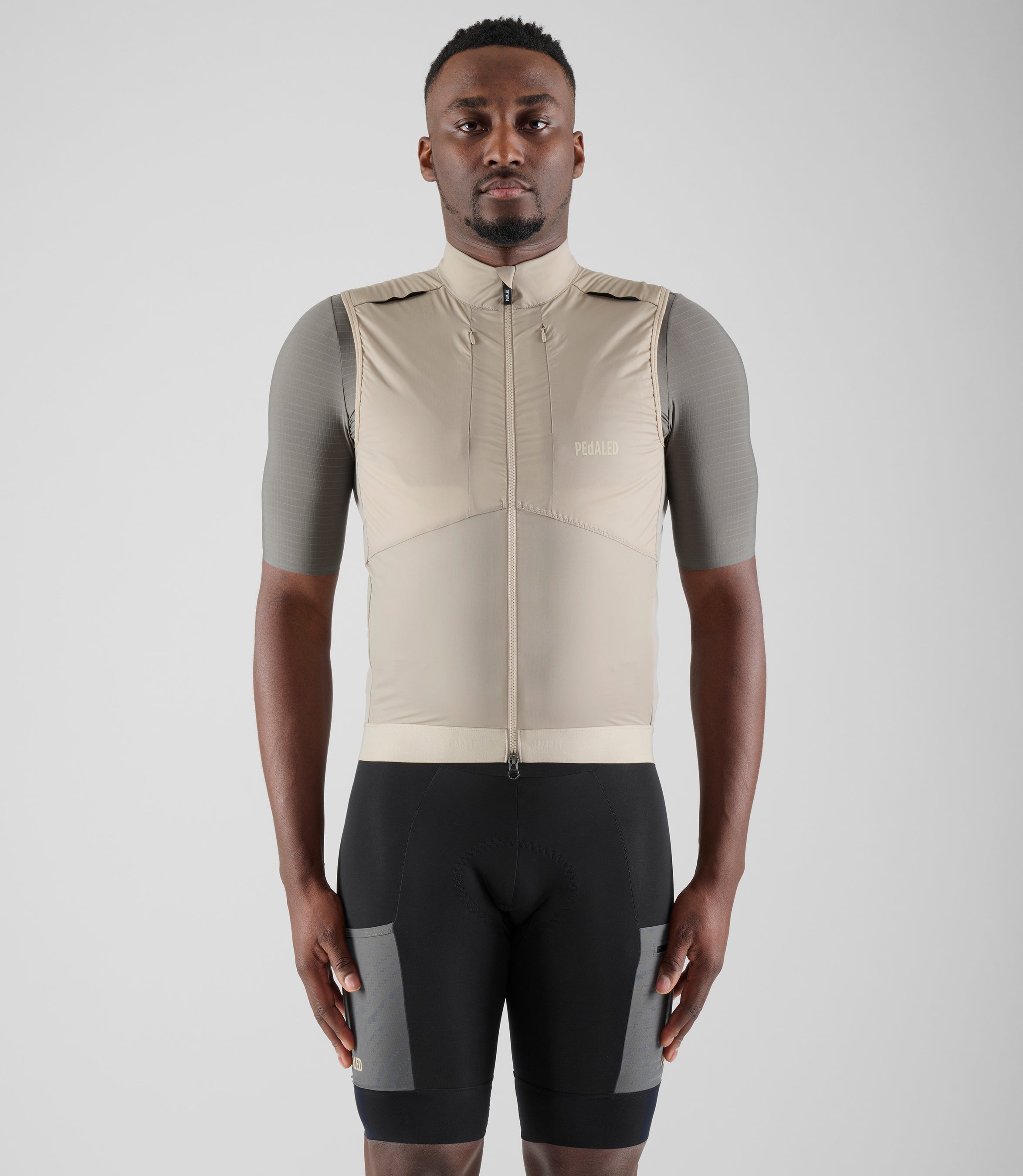 Men's Beige Insulated Cycling Vest | Odyssey