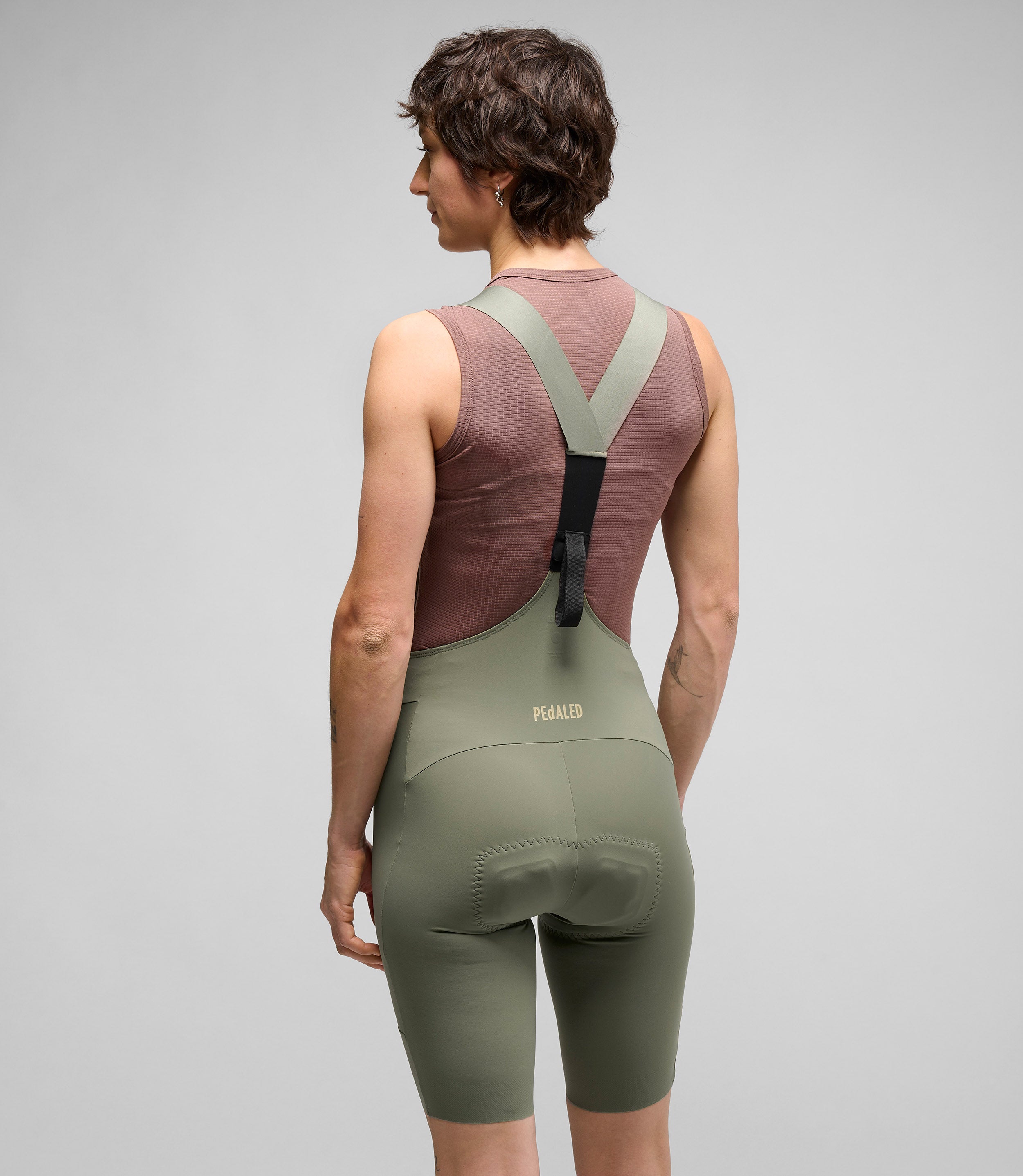 Element Women's Lightweight Bib Shorts Olive Green - Cycling