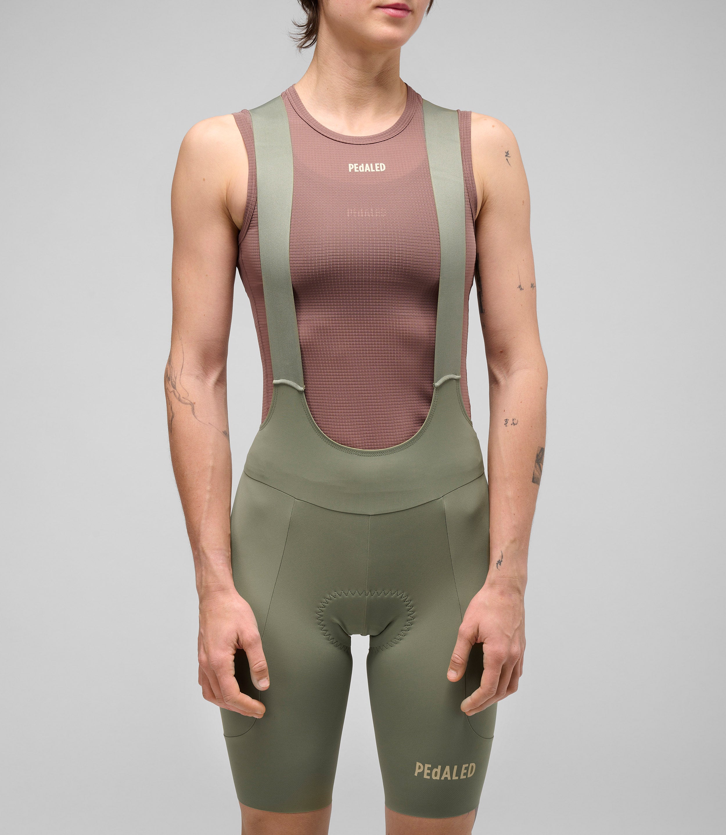 Element Women's Lightweight Bib Shorts Olive Green - Cycling